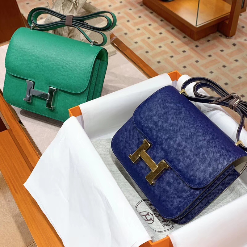 爱马仕 HERMES 空姐包 Constanc 19/23cm 琥珀黄 大象灰