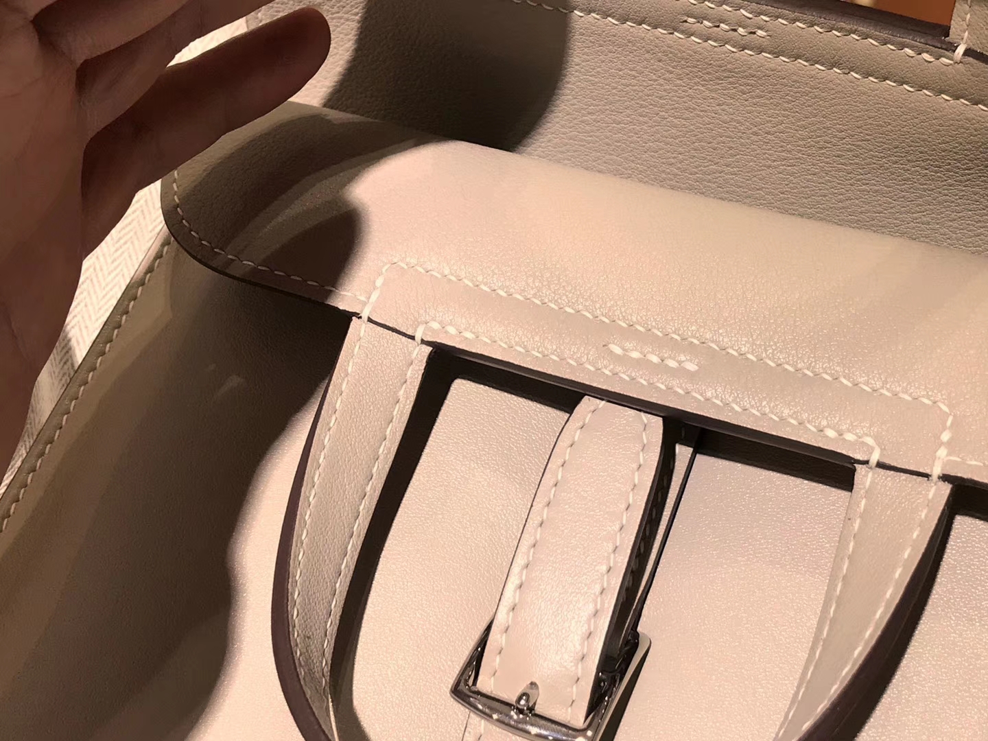HERMES 爱马仕 Halzan swift 斑鸠灰 配全套专柜原版包装