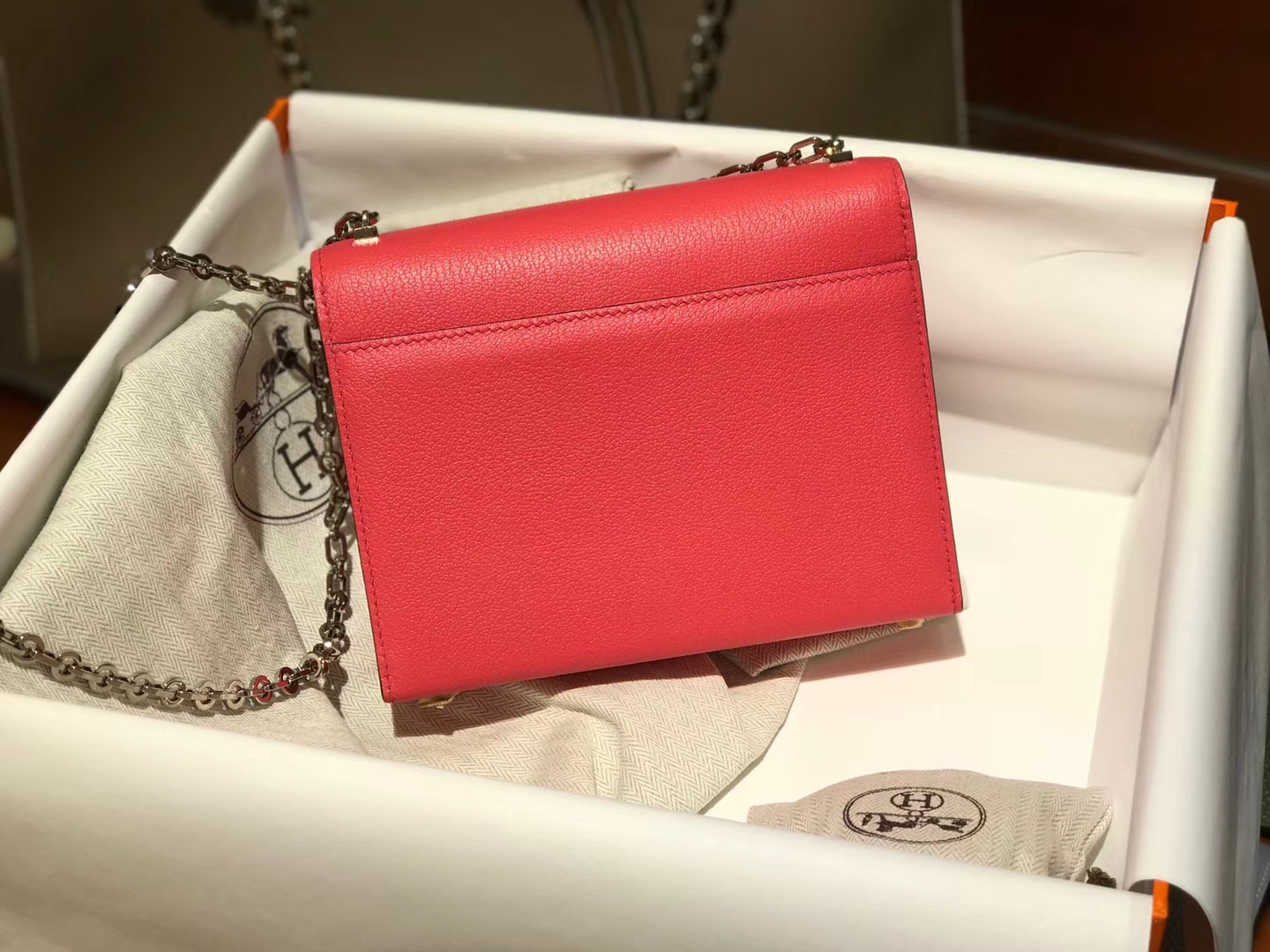 HERMES Verrou 18cm 山羊皮 唇膏粉