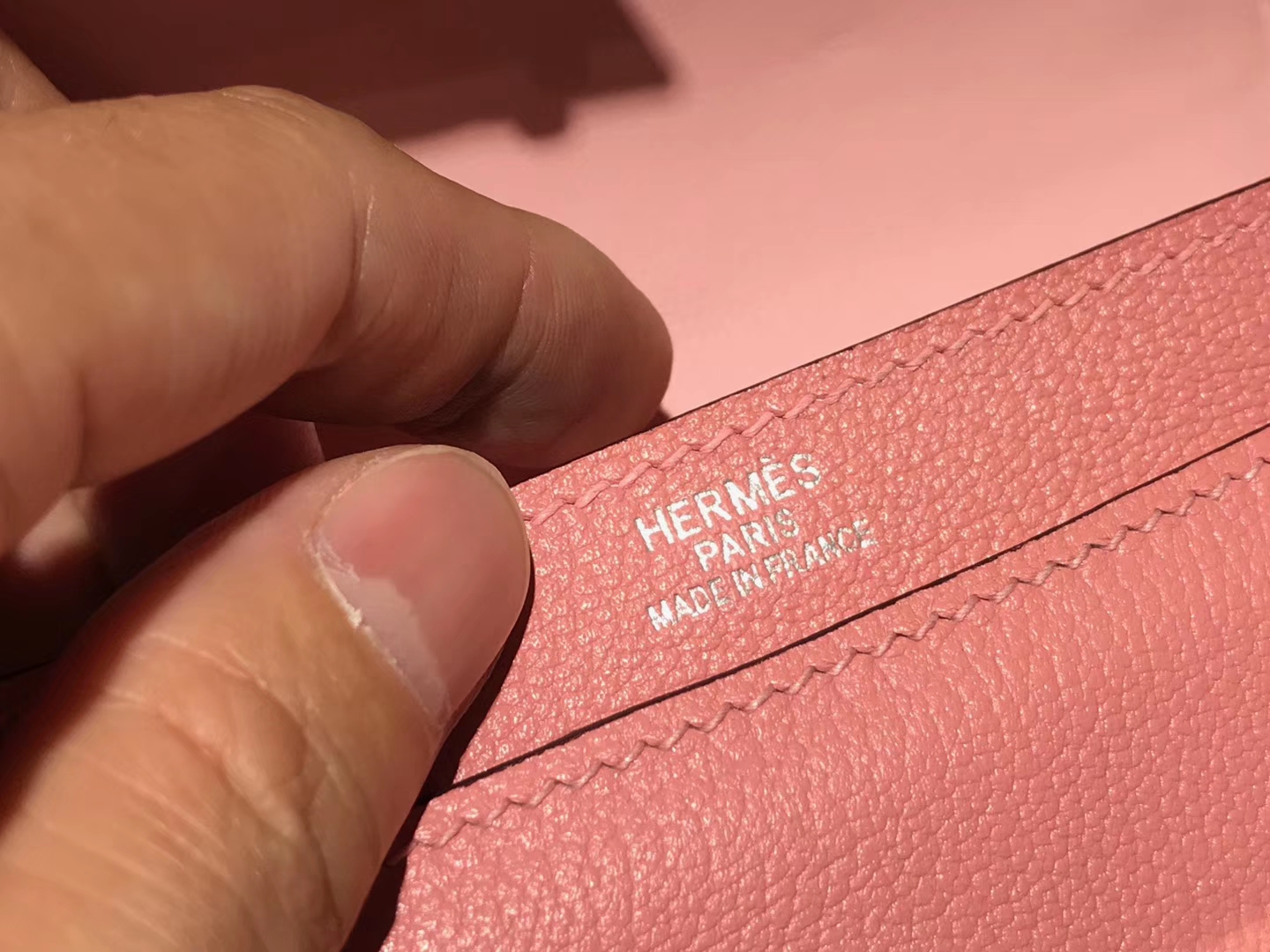 HERMES Verrou 18cm 山羊皮 奶昔粉