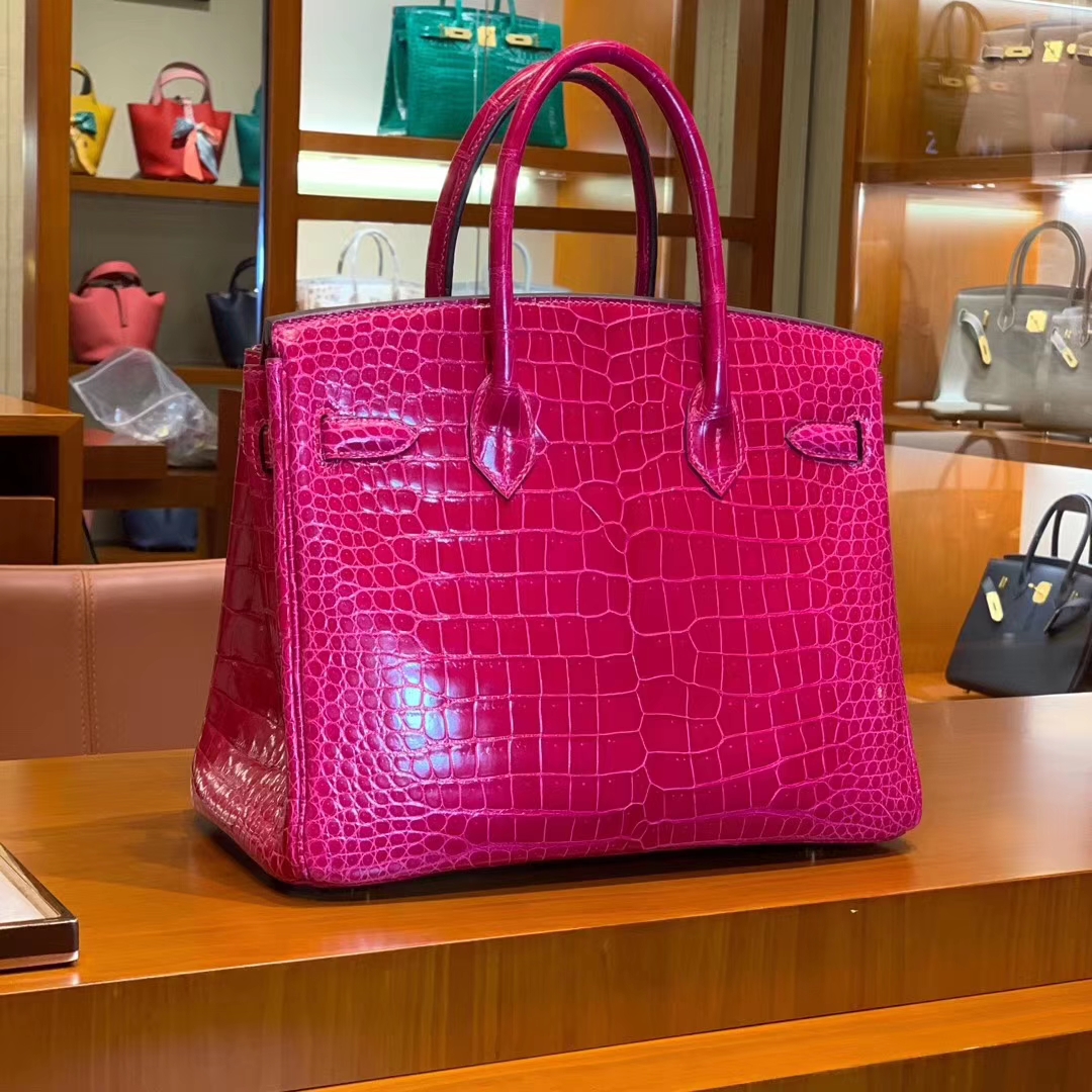 爱马仕 HERMES Birkin 25/30 高光 天方夜谭紫 鳄鱼皮