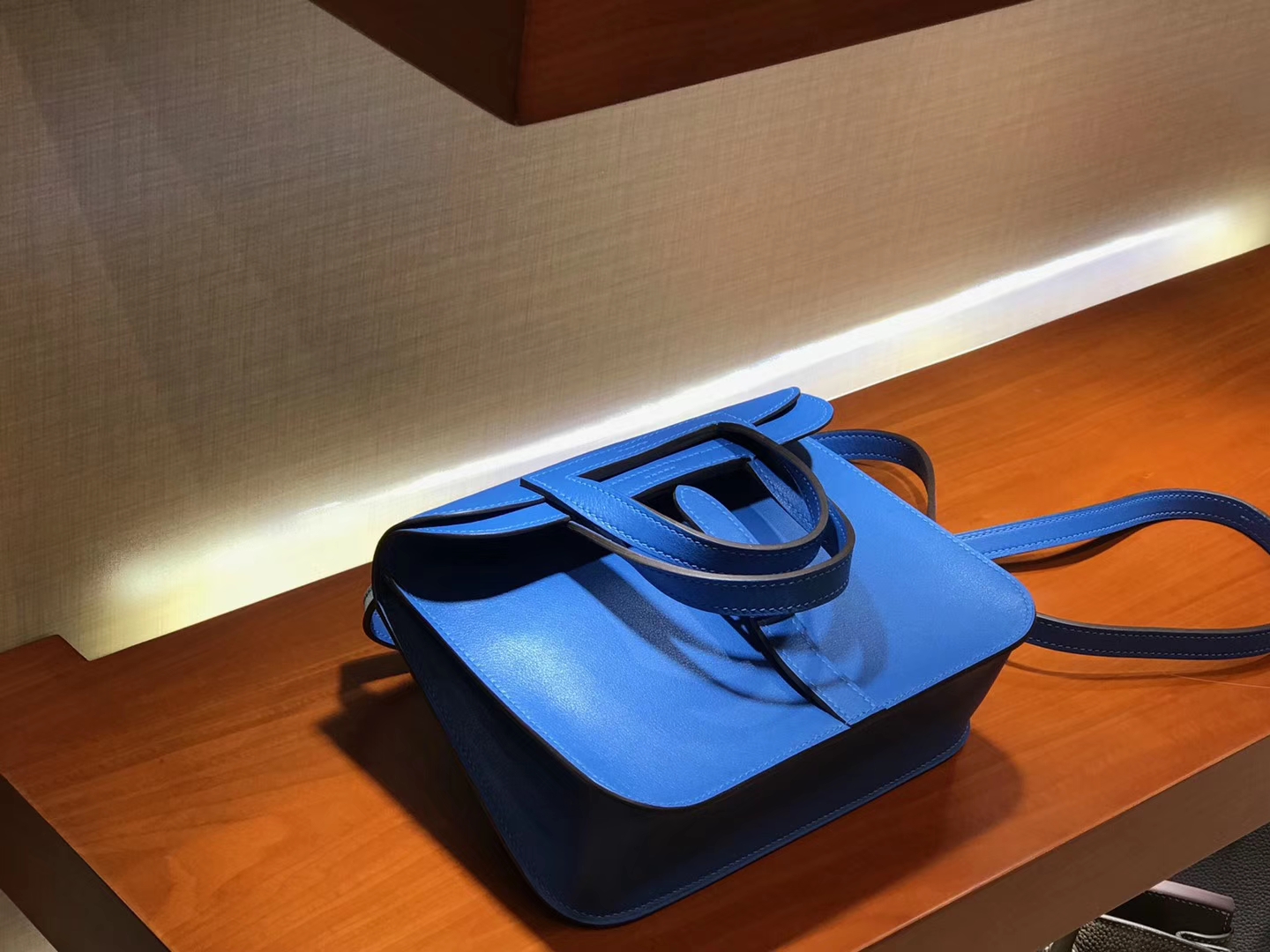 HERMES 爱马仕 Halzan swift 水妖蓝 配全套专柜原版包装