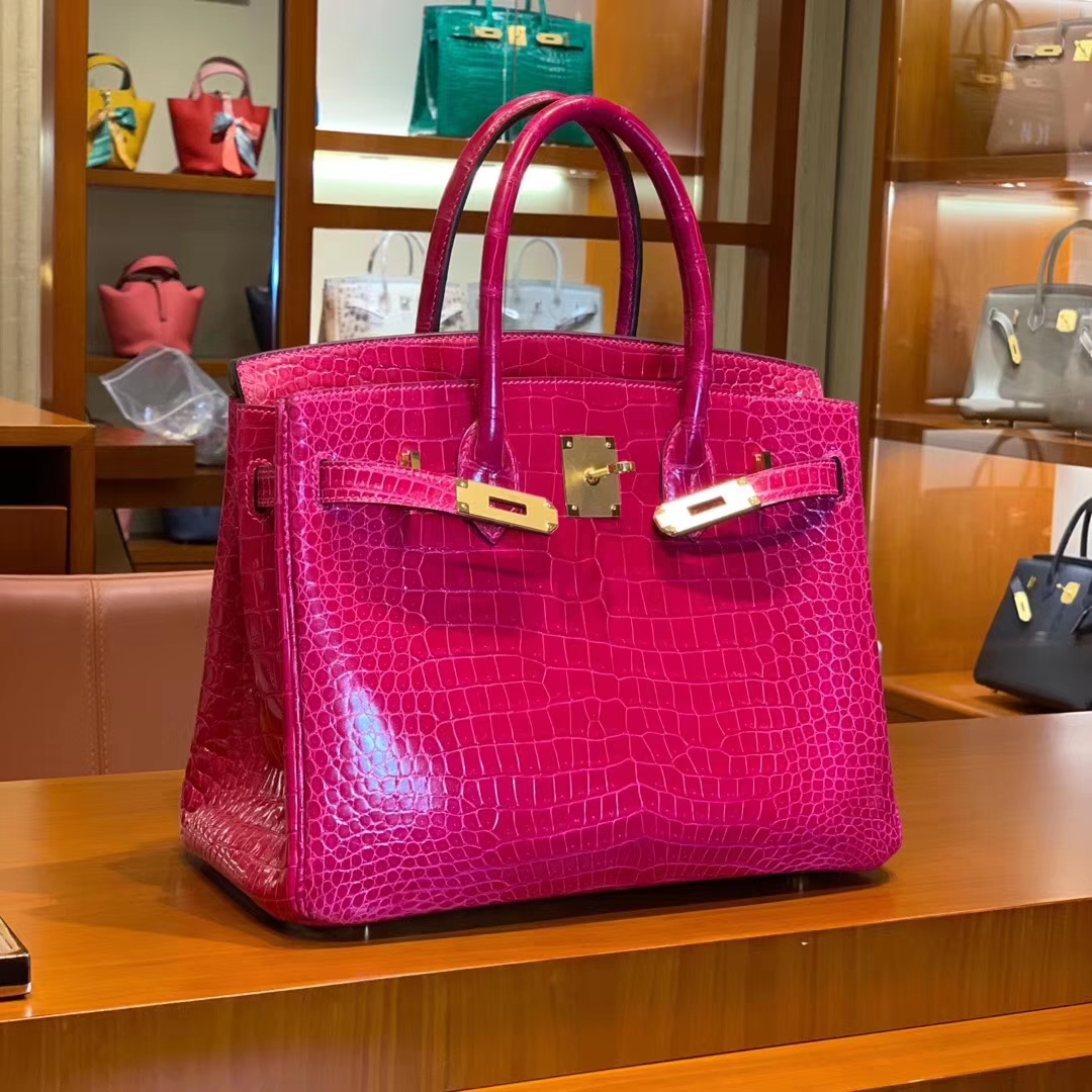 爱马仕 HERMES Birkin 25/30 高光 天方夜谭紫 鳄鱼皮