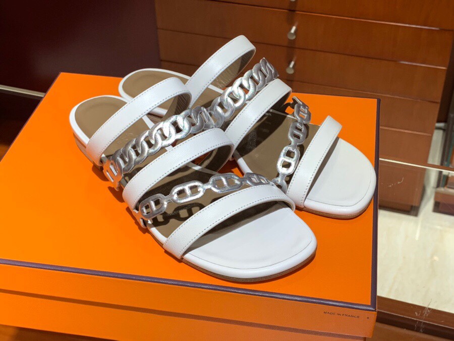 HERMES  Amalfi拖鞋 白色
