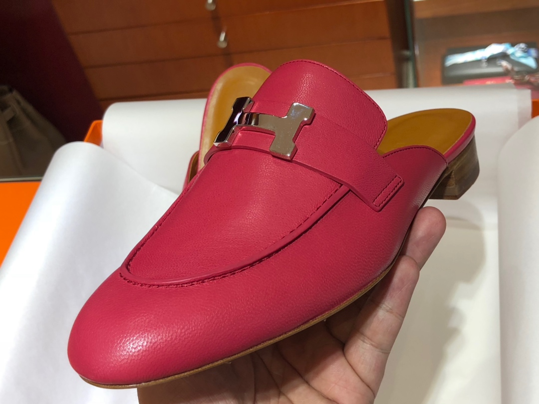 爱马仕 新款女款穆勒乐福鞋 康康H扣流苏鞋 半拖式一脚蹬 舒服方便 35～41（偏小一码）