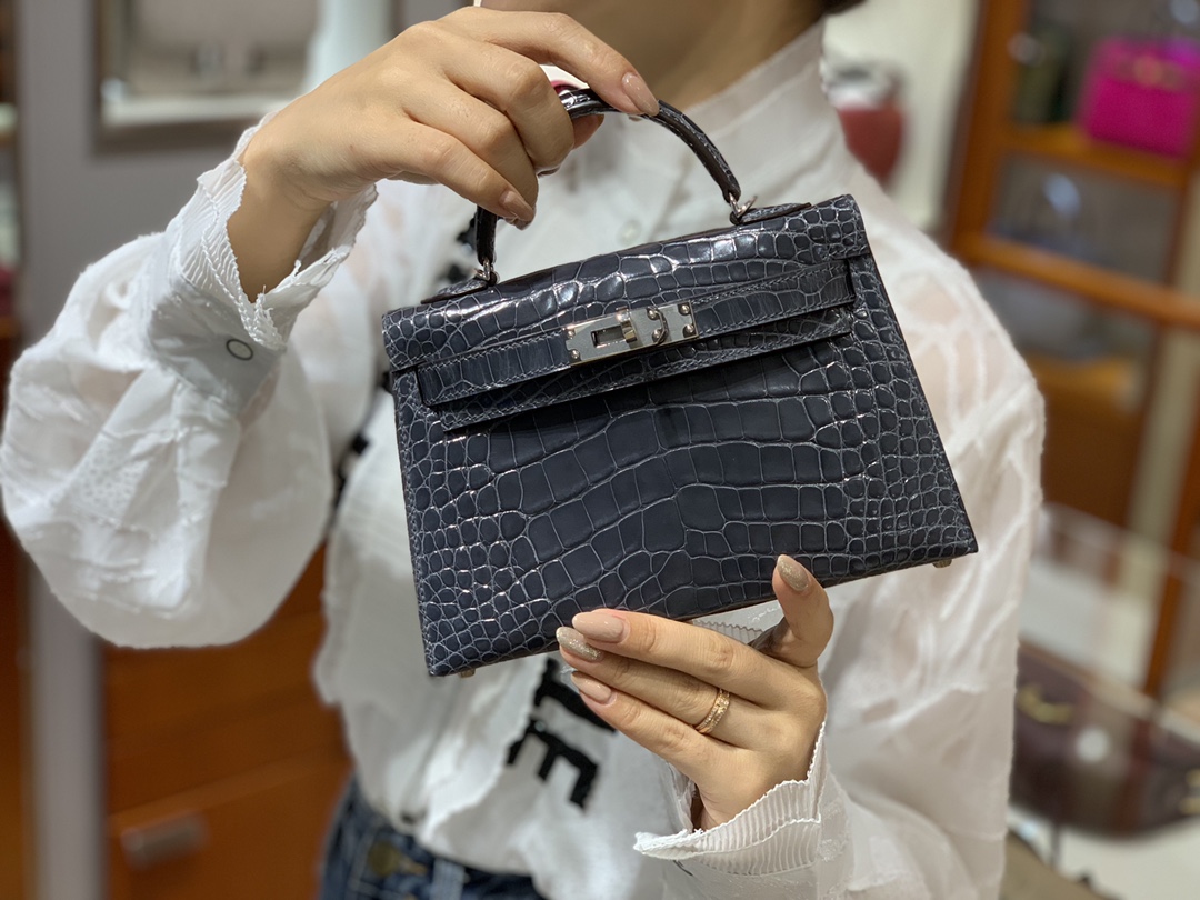 爱马仕中国官网 HERMES 迷你凯莉 MiniKelly二代 19cm 锡器灰 现货