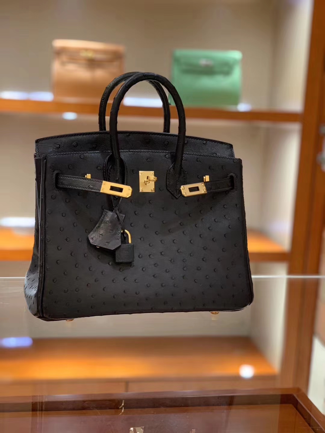 爱马仕女包批发 Birkin 25cm 南非k级皮 每个豆均匀完美 黑色 现货