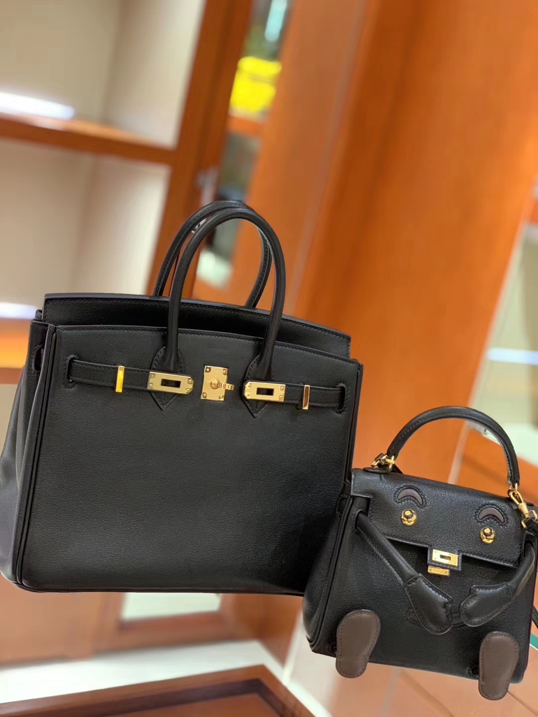 爱马仕官网 小可爱 kellydoll  swift皮 黑色 现货