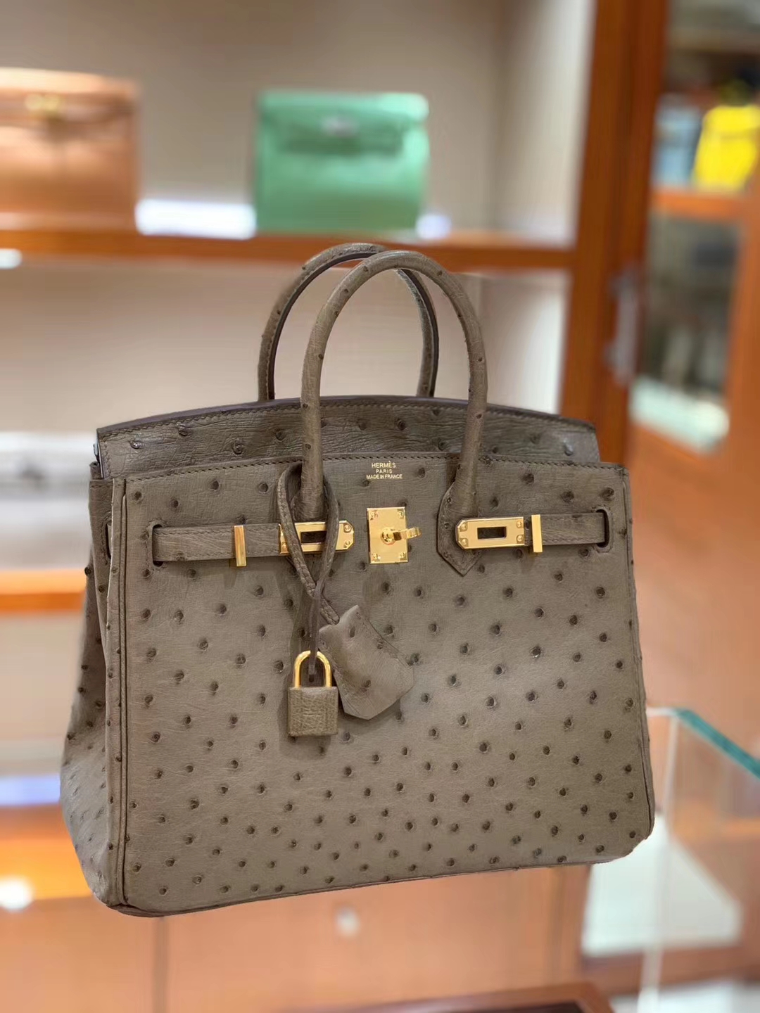 爱马仕女包批发 Birkin 25cm 南非k级皮 每个豆均匀完美 大象灰 现货