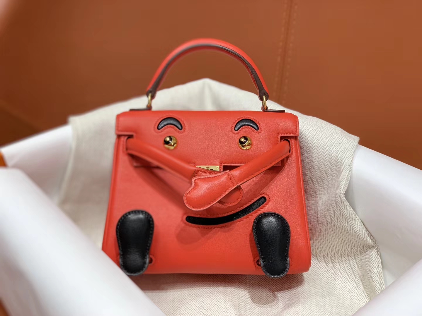 爱马仕中国官网 Kellydoll 小可爱 可接受定制 专柜颜色 番茄红
