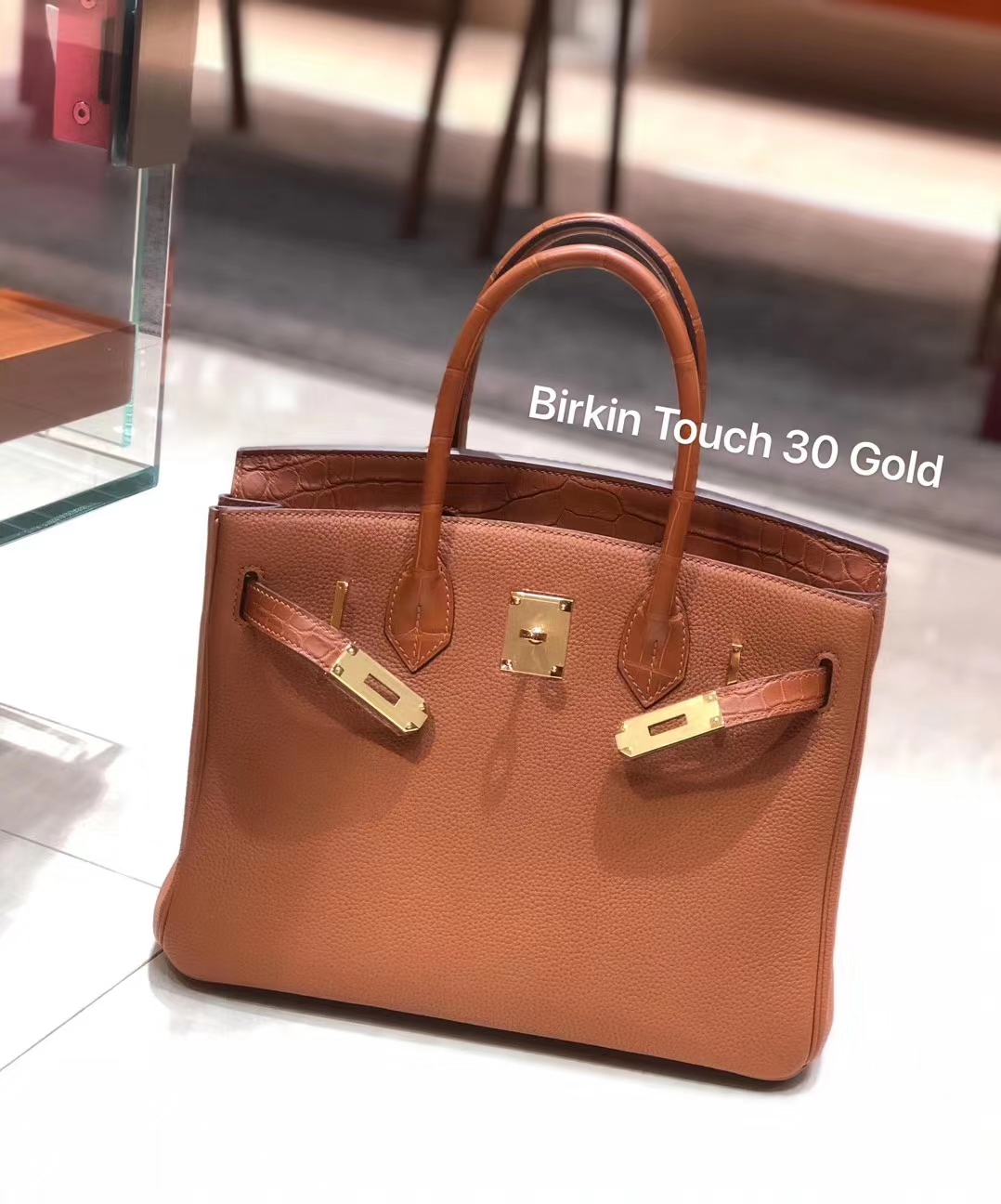 爱马仕女包价格 Birkin Touch 30  Togo & Aligator  最完美的拼皮 ，最经典的颜色
