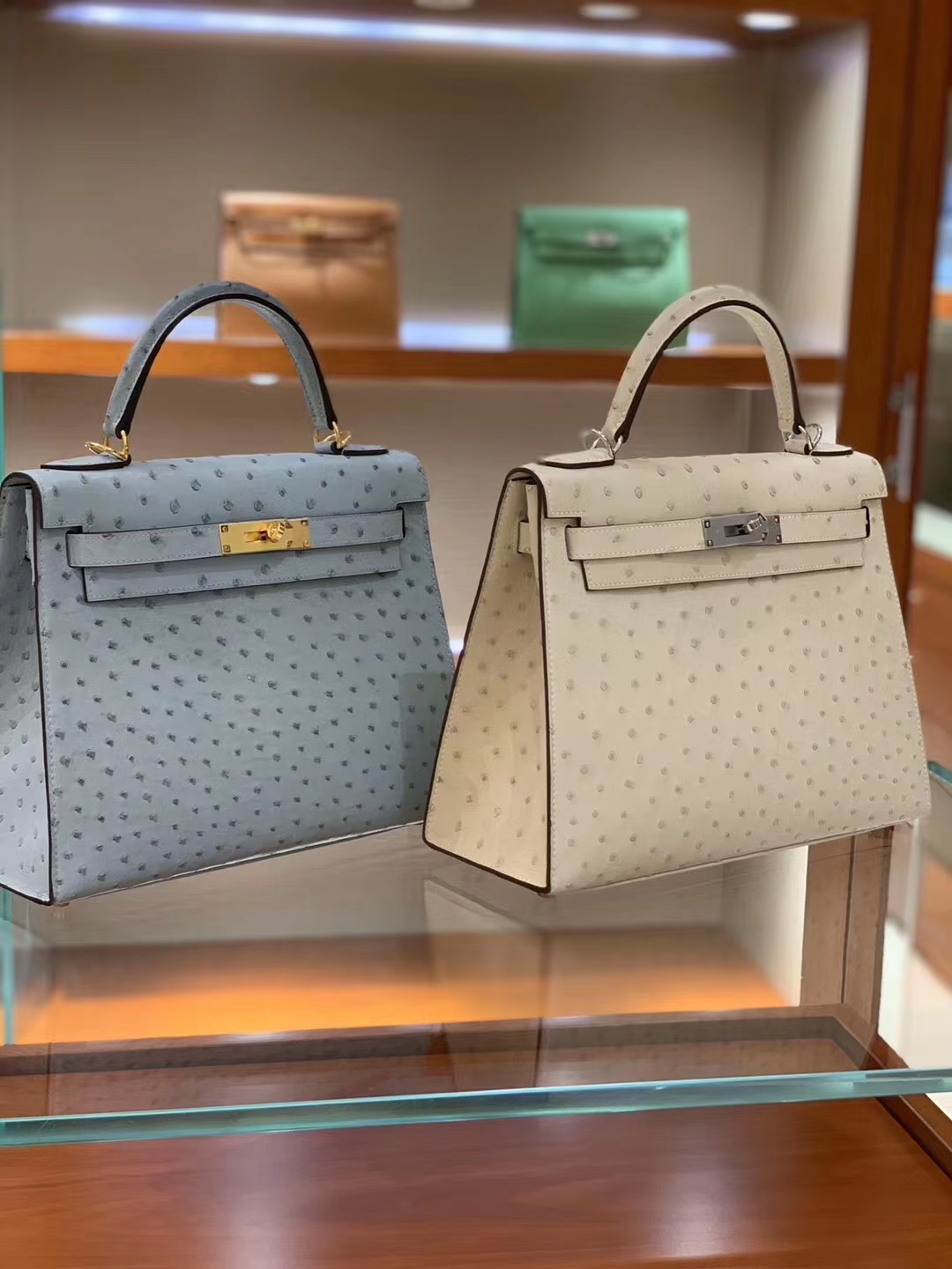 爱马仕女包批发 Kelly 28CM 南非k级皮 每个豆均匀完美 亚麻蓝 奶昔白 现货