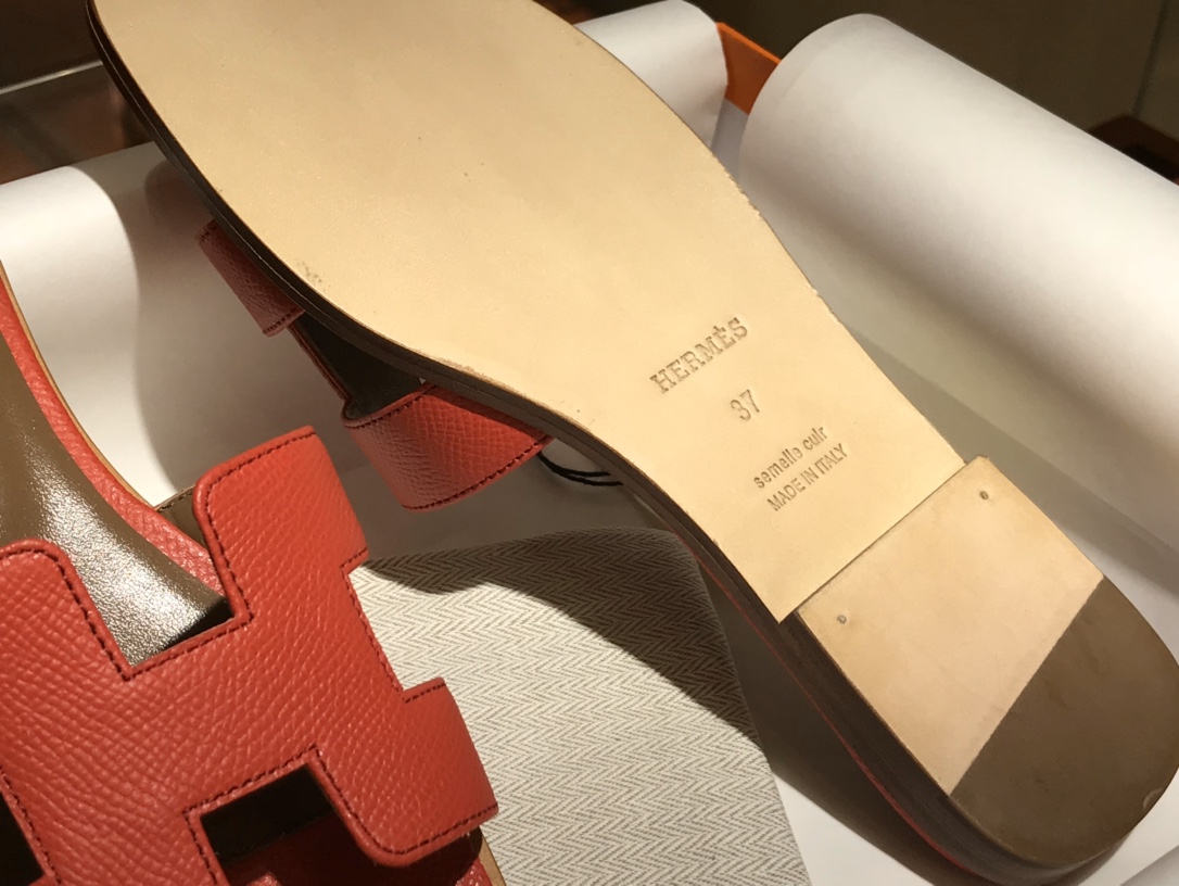 H经典款拖鞋  高端订制  独家品质  平底35~41 高跟35~41(跟高4cm) 中国红 (掌纹)