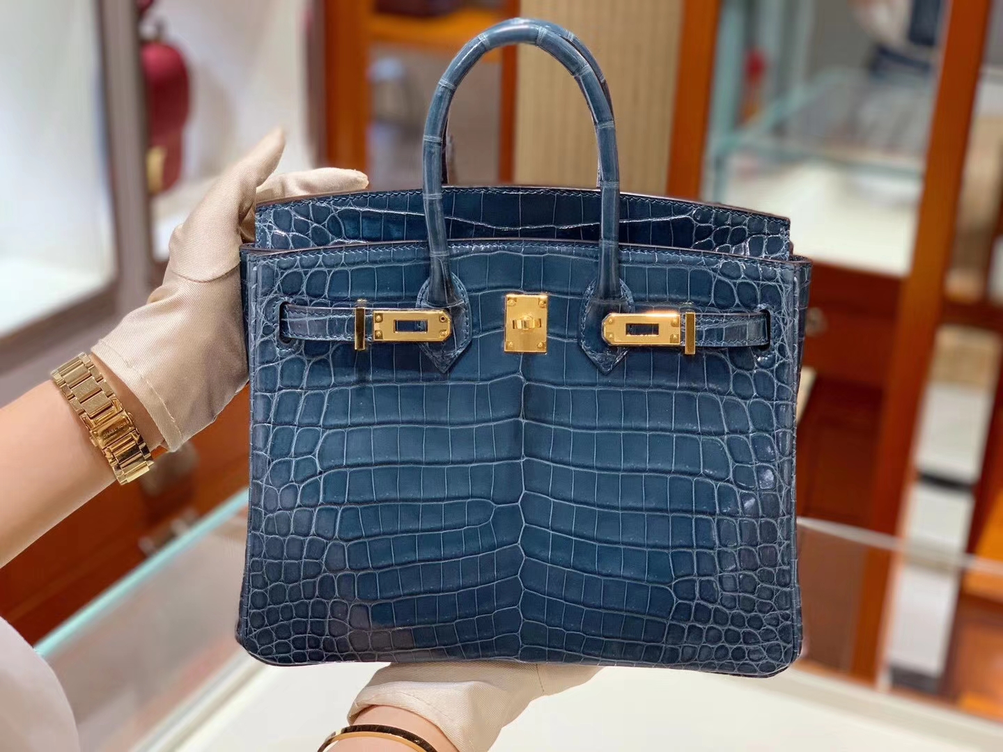 Kelly 28 极品 高光鳄鱼皮 好品相 风暴蓝