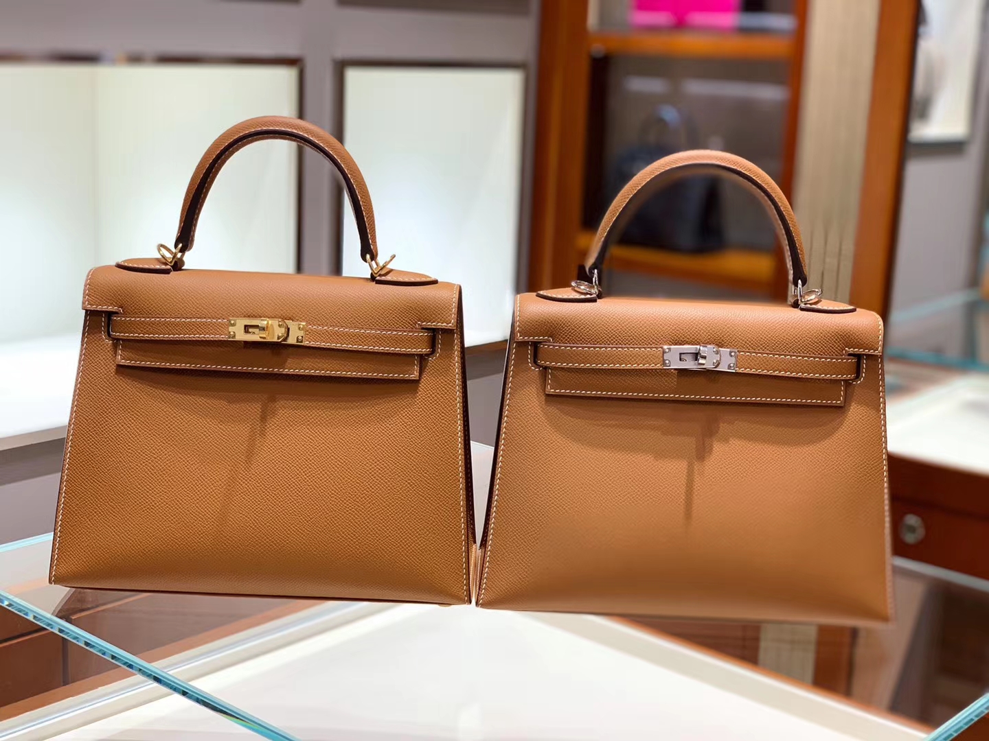 爱马仕香港官网 Kelly 25 28 Epsom 现货 金棕色