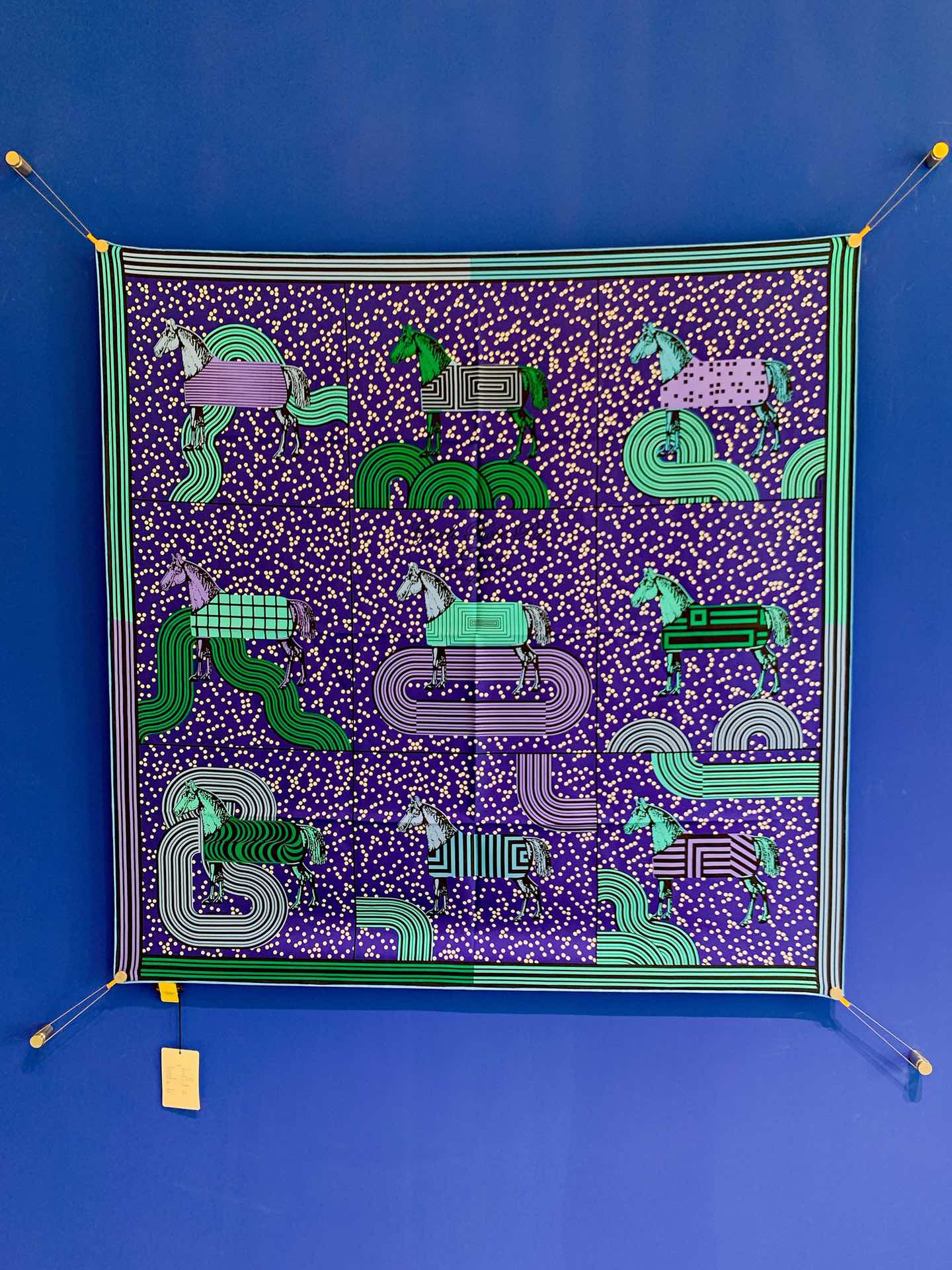 HERMES《波普式骏马》方巾 蓝色 90*90cm