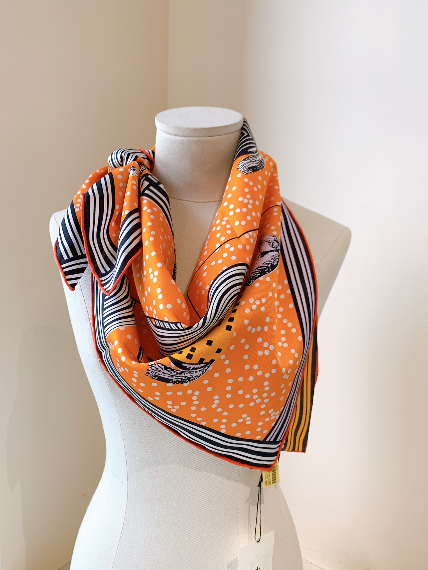 HERMES《波普式骏马》方巾 橙色 90*90cm