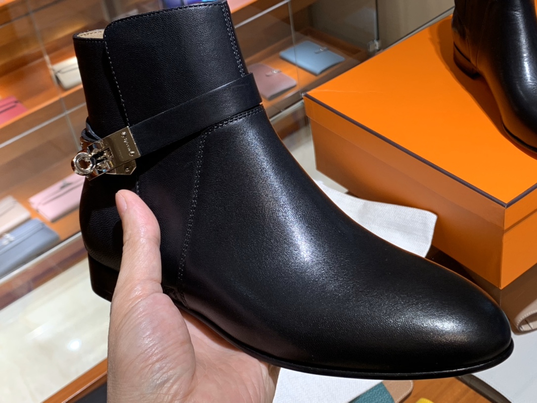 重磅推荐新品 爱马仕neo靴  kelly短靴 意大利树羔皮底  纯手工缝制工艺 高端订制    独家顶级品质